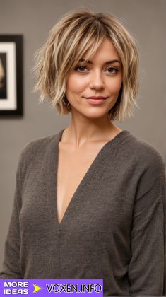 Short Tousled Hairstyles, Bangs Short Hair Blonde, Hairstyles For Every Hair Type, Medium Shaggy Bob, Bob Cuts For Fine Hair, Short Shaggy Bob Hairstyles, Choppy Layered Bob Hairstyles, Shaggy Bobs, Haircut Guide