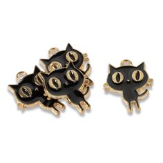 ~~ Purr-fectly Crafted Black Enamel Cat Charms ~~ • Add a touch of whimsy and elegance to your jewelry creations with this set of 8 Black Enamel Cat Charms, meticulously crafted from high-quality metal alloy and finished with a gold plate. These charming feline friends measure 15mm x 19mm, making them ideal for bracelets, earrings, and necklaces. • Whether you're a cat enthusiast looking to infuse your jewelry with a personal touch or crafting a unique Halloween-themed piece, these gold-tone met Scary Cat, Lover Jewelry, Halloween Designs, Cat Charm, Unique Halloween, Cat Colors, Diy Charms, Halloween Design, Jewelry Creation