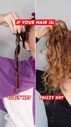 “CURLY WHEN WET, FRIZZY WHEN DRY” is one of the most common problems I see in my inbox and comments. The majority of the time, this issue… | Instagram Frizzy Curls, My Ride Or Die, Frizzy Curly Hair, Layered Curly Hair, Curly Hair Problems, Curly Hair Tutorial, Colored Curly Hair, Natural Wavy Hair