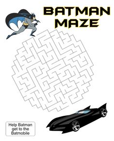 the batman maze for kids to help them learn how to draw and color with their favorite characters