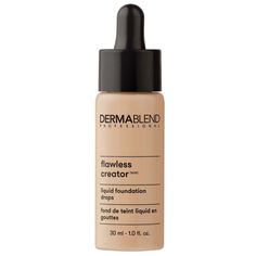 Dermablend Flawless Creator Liquid Foundation Drops are oil-free and non-comedogenic. Created by the #1 Dermatologist Recommended Coverage Brand, this full coverage foundation has 10 ingredients + high-performance pigments. It can be used alone or mixed with your skincare. Benefits: Redness, hyperpigmentation, dark spots, rosacea, uneven skin tone, and dry skin Acne-prone skin, oily skin, combination skin, dry skin, and sensitive skin Up to 16 hours of wear Smudge and transfer-resistant wear whe Dermablend Foundation, Dry Skin Acne, Foundation Tips, Lightweight Foundation, Oil Free Foundation, Dermatologist Recommended, Acne Skin, No Foundation Makeup, Liquid Foundation