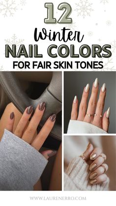 Nails Shellac Ideas Winter, Neutral Nails Cool Skin Tone, Christmas Nail Colours 2024, Best Nail Color For Pale Skin Winter, Nail Polish That Goes With Everything, Almond Shape Nail Color Ideas, Best Natural Nail Polish Color, Nail Color Trends Winter 2024, Nail Color Christmas