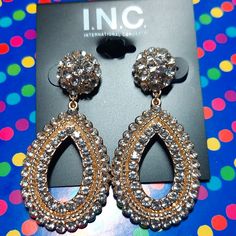 These Gorgeous Earrings Are Show Stoppers! Beautiful And Bold And Very Sparkly! They Are Good Colored And Accented With Silver Sparkles! The Dangle And Would Go Well With A Formal Event Or A Casual Outing. So Pretty! Brand Inc Ask Any Questions! Make An Offer If Interested! Silver And Gold Earrings, Glamour Jewelry, Jewelry Beautiful, Gorgeous Earrings, Inc International Concepts, So Pretty, Formal Event, Gold Earrings, Silver Gold