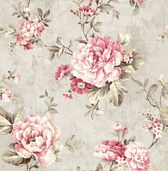 a floral wallpaper with pink and white flowers