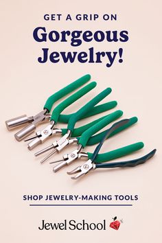 Five pairs of green pliers for jewelry making propped against a cream background. Smooth Sailing, Must Have Tools, Jewelry Making Tools, Making Tools, The Tools, Gorgeous Jewelry, Pliers, Jewelry Pieces