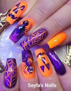 Nagel Stamping, Horror Nails, Holloween Nails, Halloween Nails Easy, Cute Halloween Nails, Fall Gel Nails, Fancy Nails Designs, October Nails