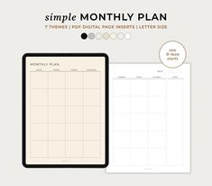 a simple weekly planner is shown with the text'simple monthly plan'on it