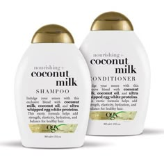 OGX Nourishing + Coconut Milk Shampoo & Conditioner Set 13oz, 2 Ct Ogx Coconut Milk, Drugstore Shampoo, Coconut Milk Shampoo, Coconut Shampoo, Coconut Hair, Silky Smooth Hair, For Healthy Hair