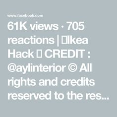 61K views · 705 reactions | 💙Ikea Hack 💛

CREDIT :  @aylinterior
© All rights and credits reserved to the respective owner. DM for removal request (no copyright intended). | By One Minute Home | Facebook