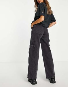 Cargo pants by Weekday Waist-down dressing High rise Belt loops Functional pockets Wide leg Cargo Trousers, Online Shopping Clothes, Latest Fashion Clothes, Online Womens Clothing, Cargo Pants, Black Fashion, Access Denied, Harem Pants, Latest Trends