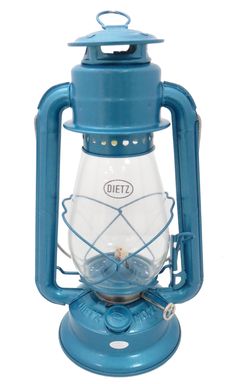 Blue Dietz Brand #20 Junior Lantern Lantern Antique, Microwave Plate, Old Lanterns, Candle Power, Led Camping Lantern, Blue Lantern, Oil Lantern, Antique Lamp, Industrial Style Lighting