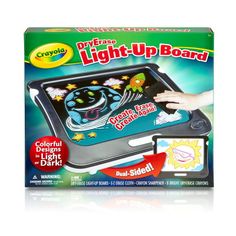 the crayon light - up board is shown in its box and has an image of