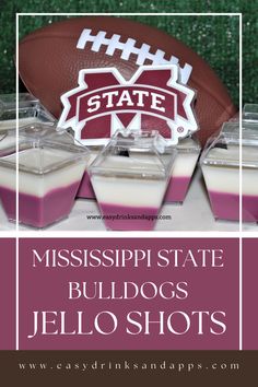 mississippi state bulldogs jello shots with football in the background