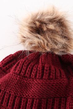 Top off your winter look with our Burgundy Pompom Cable Beanie. This beanie features a stylish cable knit design and a playful pompom on top. Keep warm and add a touch of fun to your outfit. 100%Acrylic Kids: 17.5*18cmAdult: 20*20.5cm HAT-054 Winter Cable Knit Crochet Beanie, Winter Beanie Crochet Hat With Cable Knit, Cozy Cable Knit Crochet Hat For Winter, Cozy Cable Knit Crochet Hat For Fall, Cable Knit Crochet Beanie, Cold Weather Fall Cable Knit Crochet Hat, Cozy Crochet Cable Knit Hat For Cold Weather, Cozy Cable Knit Crochet Hat For Cold Weather, Pom Beanie