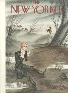 the new yorker magazine cover featuring a woman sitting in the rain