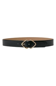 A glossy coating adds elegant shine to this leather belt styled with two metal buckles. 1 1/4" belt width Leather Made in Italy Elegant Evening Belts With Buckle Closure, Elegant Black Rectangular Belt Buckle, Leather Belt Buckles With Belt For Office, Chic Leather Belt For Formal Occasions, Chic Formal Leather Belt, Elegant Belt Buckles With Removable Rectangular Buckle, Elegant Belt With Removable Rectangular Buckle, Black Formal Belt With Buckle Closure, Formal Black Belt With Buckle Closure