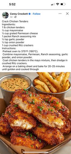 Ritz Chicken, Parmesan Ranch, Ranch Seasoning Mix, Ritz Crackers, Ranch Seasoning, Chicken Dishes Recipes, Poultry Recipes, Chicken Tenders, Parmesan Cheese