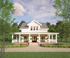 Cottage Farmhouse Plan 3 bed 3.5 bath (51'x48') Custom House Plans and Blueprint | eBay Thesims4 Houses, Farmhouse House Plans, House Plans For Sale, 5 Bedroom House Plans, Plans Architecture, Custom Home Plans, Bedroom Farmhouse, Country Homes, Farmhouse House