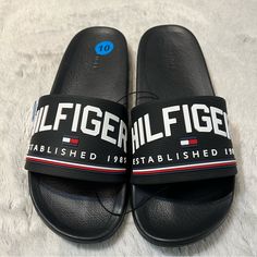 Questions? Leave A Comment Below! Casual Black Tommy Hilfiger Sandals, Casual White Tommy Hilfiger Sandals, Tommy Hilfiger Cushioned Slip-on Sandals, Tommy Hilfiger Casual Open Toe Sandals, Black Synthetic Sandals By Tommy Hilfiger, Tommy Hilfiger Casual Sandals With Round Toe, Tommy Hilfiger Black Sandals For Spring, Casual Tommy Hilfiger Sandals With Round Toe, Tommy Hilfiger Black Open Toe Sandals