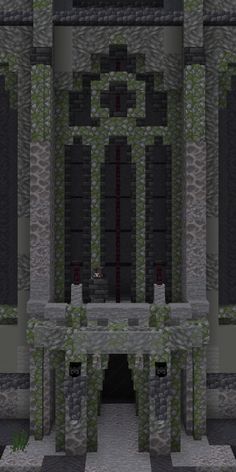 the entrance to an old building in minecraft