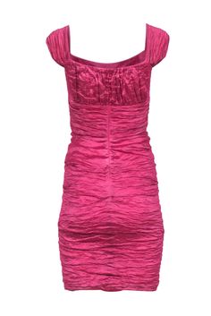 Be the best dressed guest in this flirtatiously pink Nicole Miller dress! Its textured fabric and contrast hem guarantees you'll be pretty in pink and ready to take on any occasion! Pucker up ladies, because this dress is a total head-turner! This colorful and sassy dress just needs some stiletto heels, statement jewelry, and a luxe clutch bag to complete your look this social season! Size 2 Shell 41% Metal, 34% Viscose, 20% Nylon, 5% Spandex Lining 100% Polyester Sleeveless Invisible zipper bac Sassy Dress, French Girl Chic, Chic Shop, Buy Shoes Online, Deep Pink, Best Dressed, French Girl, Nicole Miller, Sleeveless Mini Dress