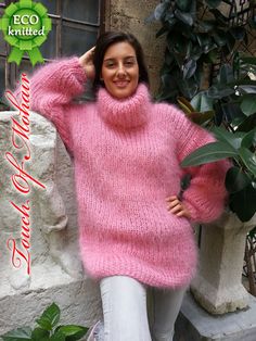 "Made to Order by Touch Of Mohair  Very elegant Mohair Fuzzy Sweater Еnvironmentally knit with wooden hooks from Beech Tree with love and care for your comfort and complete satisfaction. This type of knitting used because maintaining fiber length and freshness of colors, also makes knitting even more fluffy and pleasant to the touch body.Knitted from professional with great knitting skills which is achieved with years of hard work and extraordinary professionalism on 2strand from super premium c Fluffy Clothing, Fuzzy Mohair Sweater, Pull Mohair, Mohair Jumpers, Fuzzy Pullover, Pullover Mode, Fluffy Sweater, Pullover Outfit, Mohair Yarn