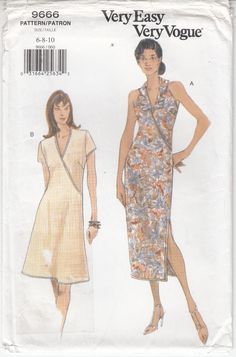 a women's dress and top sewing pattern from the 1960s, very easy to sew