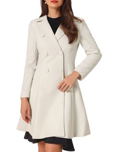 Shop Allegra K for long winter notch lapel collar a-line double breast coat you are looking for, get more women's wool & pea coats for yourelf. Order now! Free Returns! Pretty Boots, Tencel Fabric, Long Winter Coats, Wool Peacoat, Long Winter, Denim Midi Skirt, Pea Coats, Winter Coats Women, Dressy Casual