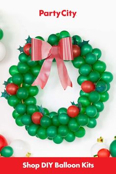 the balloon wreath kit is ready to be used for christmas decorations and party decorating