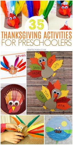 thanksgiving activities for preschoolers that include turkeys, leaves and other things to do with them