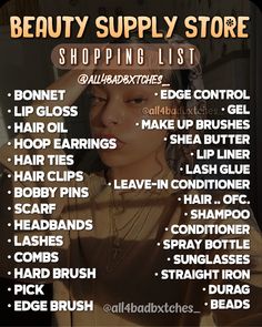 Things To Get From The Hair Store, Baddie Stuff To Buy, Beauty Supply List, Beauty Supply Makeup, What To Buy At The Mall, Things Every Girl Needs To Buy List, Pampering Routine, Body Hygiene