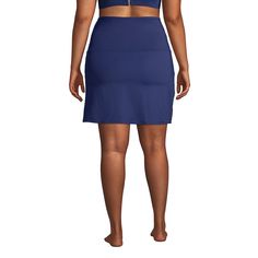 Finally a swimsuit bottom that feels amazingly comfortable and provides ideal tummy-flattening support. Soft and stretchy we've designed this swim skirt with an extra-high cut that reaches almost to the bra line. It will keep you covered and feeling confident all day and looks gorgeous with a bikini top halter or a rash guard. And speaking of swim tops you can mix and match this skirt with whatever fits best for a custom look instead of struggling with a one-piece that's too small in one place a Elastane Swim Skirt For Swimming, Solid Swim Skirt For Swimming, Solid Elastane Swim Skirt For Swimming, Swim Skirt With Wide Waistband, Elastane Swim Skirt For Beach Season, Fitted Swim Skirt In Solid Color, Elastane Stretch Swim Skirt For Pool, Elastane Swim Skirt With Wide Waistband, Stretch Elastane Swim Skirt For Pool