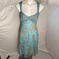 Tahari By Arthur S Levine Silk Dress In Turquoise Blue Cream Green Paisley Floral. Side Zip. Great For An Afternoon Wedding, Shower, A Spring Holiday Or Vacation! It’s Nwot- The Tags Must Have Fallen Off Somewhere In My Storage. The Plastic Things The Tags Were On Are Still On The Dress. Blue Paisley Dress, Floral Silk Dress, Afternoon Wedding, Tahari Dress, Green Paisley, Silk Floral Dress, Paisley Floral, Paisley Dress, Blue Paisley