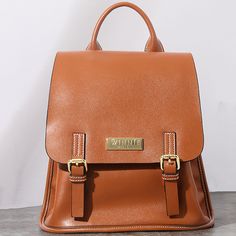 Free U.S. shipping. Style:  , color:Green, suite for season：Spring, Summer, Autumn ，Engagement, Formal Event, Going out, Material Genuine Leather, Olive Green Leather Flap Backpack Top Handle Backpacks For Women Elegant Brown School Backpack, Elegant Brown Leather Backpack For School, Backpacks For Women, Flap Backpack, Green Leather, Formal Event, Season Spring, Top Handle, Olive Green