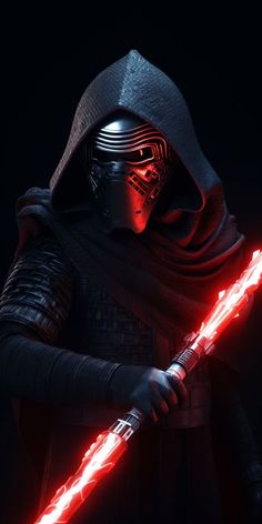 darth vader in star wars the force awakes with his lightsaber