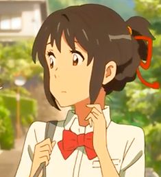 Mitsuha Pfp, Your Name Mitsuha Icon, Mitsuha And Taki Matching Icons, Pfp Names, Weird Pfp, Mitsuha Miyamizu, Anime Matching Pfp, Witty Memes