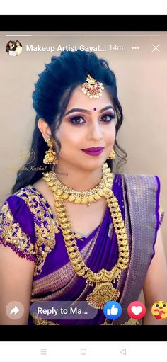 Reception Hairstyles Indian Front Look, Front Hairstyle For Reception Indian, Indian Bridal Hairstyles Front Look, Front Hair Styles For Reception, Bridal Juda Hairstyles Front Look, Hairstyles For South Indian Brides, Reception Makeup Indian Bride Saree, South Indian Bride Open Hairstyle