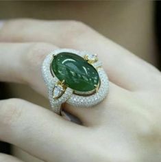 Brand New Oversized Emerald 18k Plated Cocktail Ring. Makes An Excellent Gift. New To Poshmark? Use Referral Code Kimberlyn222 To Receive $10. White Crystal Ring, Green Ring, Gold Color Ring, Green Stone Rings, Green Rings, Elegant Ladies, Green Opal, Holiday Jewelry, Fashion Ring