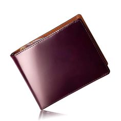 Lotte New Men's Double Fold Card Bag With Large Capacity - Trendha Cowhide Wallet, Secret Compartment, Style Japanese, Card Bag, Leather Wallet Mens, Purses Designer, Bank Notes, Japanese Style, Wine Red