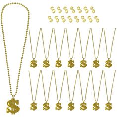 PRICES MAY VARY. 【Wide Application】 This Dollar Sign Necklace is suitable for a wide range of events, including Halloween parties, Halloween costume parties, hip-hop concerts, Halloween retro theme party, Halloween Decoration Dance Party, or even just for cosplay 【Size Details】these plastic gold chainare about 31.5 inches/ 80 cm long in circumference, the length of the dollar sign pendant is about 2.4 inches/ 6 cm, and the width is about 2 inches/ 5 cm, strong and lightweight, easy to wear and r Retro Theme Party, Gold Dollar, Halloween Retro, Sign Necklace, Dollar Sign, Costume Parties, Bling Necklace, Money Sign, Retro Theme