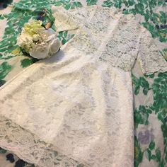 Simply Adorable, Clean White Lace, Waist Size 14 Inches Flat. Never Worn. No Tags. White A-line Lace Dress For Garden Party, White Lace Dress For Spring Brunch, White Lace Dress, Lace White Dress, Waist Size, White Lace, Pink White, Lace Dress, Short Sleeve Dresses