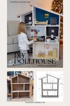 a dollhouse with furniture and accessories in it, as well as the instructions for how to