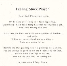 the poem is written in white paper with black ink on it, which reads feeling stuck prayer dear god, i'm feeling stuck stuck