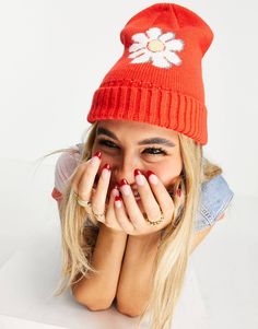 Knitted Daisy, Slouchy Top, Beanie Style, Diy Kits Gift, Nordstrom Store, Summer Winter, Red Fashion, Knit Beanie