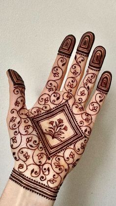 the hand is decorated with intricate designs