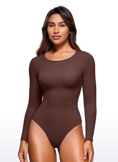 Single-layered crew neck design. Snap button closure at the gusset for easy on and off. Thong-cut bottom for seamless wear. These bodysuits made of our extremely soft fabric - Butterluxe, perfect for leisure, home, going out, etc. Also can pair with pants, joggers, jeans, skorts, skirts or shorts. 
 Feature & Fitting: 
 
 Butterluxe Collection 
 Designed for daily wear 
 Long Sleeve, Crew Neck 
 Thong-cut, Snap Closure 
 Single-layered, Seamless Wear 
 
 Fabric: 
 
 Extremely soft, luxurious Yoga Party, Joggers Jeans, Outdoor Exercise, Shapewear Bodysuit, Body Curves, One Piece Bodysuit, Skorts, Body Suit, Long Sleeve Bodysuit