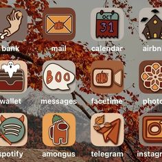 an image of fall icons on the screen for what to do with your phone?