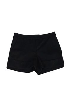 Stylish black cuffed shorts with a satin trim on the sides. Effortless style combined with warm wool means you'll never want to take off these shorts. Size 2 100% wool Front button, clasp & zipper closure Cuffed hemline Side pockets Back pockets w/ button Satin trim on sides Waist 26" Hips 34" Total length 12.25" Gigi Outfits, Black Shorts Women, Black Mini Shorts, Mtv Downtown, Bear Birthday, Black Slacks, Dream Style, Birthday Weekend, Linen Short