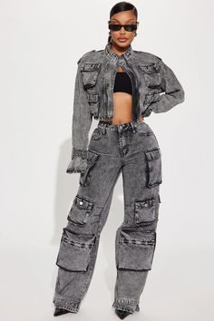 Billie Cropped Cargo Jacket - Pink | Fashion Nova, Jackets & Coats | Fashion Nova Cargo Jeans Outfit, Denim Jumpsuit Outfit, Kawaii Clothes Goth, Fashion Nova Outfits, Jumpsuit Outfit, Swimming Outfit, Cargo Jacket, Cropped Denim Jacket, Fashion Nova Jeans