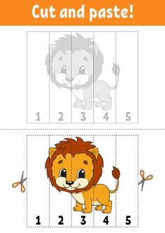 cut and paste the lion with scissors to make it easier for children to learn numbers